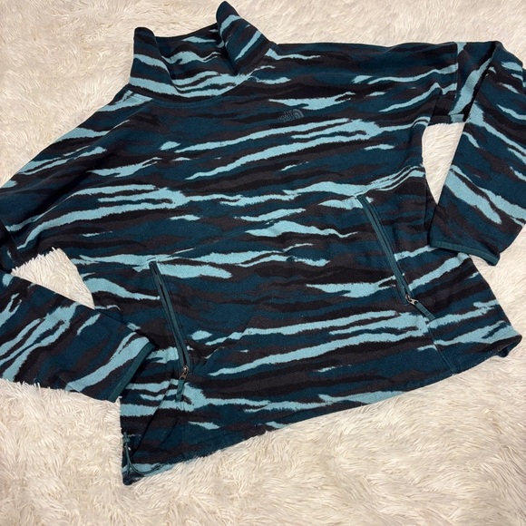 The North Face TKA Glacier Cowl Turtleneck Fleece Pullover Camo Green woman’s Lg - Picture 1 of 12